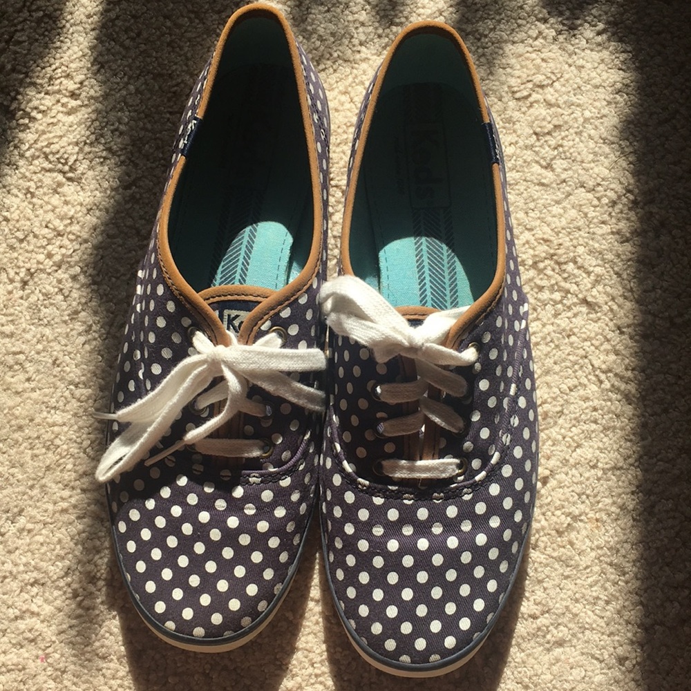 Navy Blue with white polka dots Keds